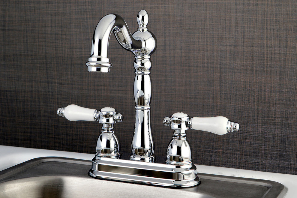 Kingston Brass 4" Centerset Bar Faucet, Polished Chrome
