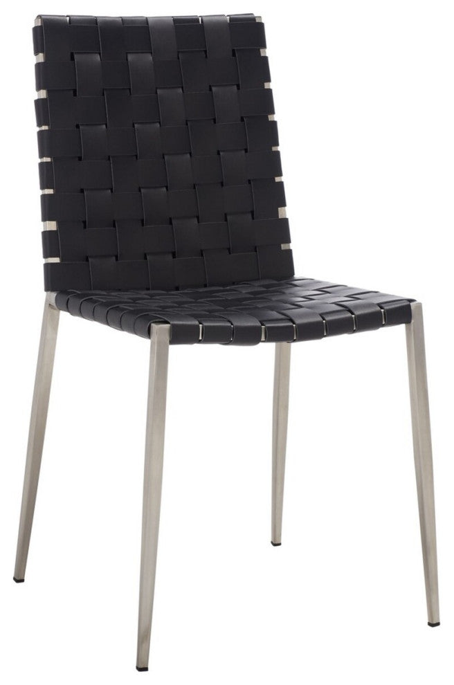 Safavieh Rayne Woven Dining Chair, Black/Silver