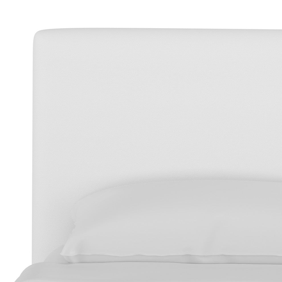 Browder Upholstered Platform Bed, Twill White, Queen
