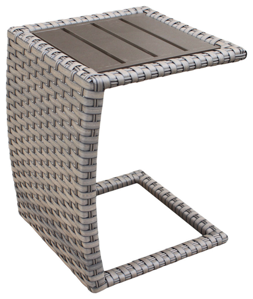 Oasis Chaise Set of 2 Outdoor Wicker Patio Furniture With Side Table