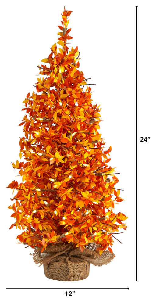 T3277 2' Harvest Halloween Artificial Christmas Tree Pre-Lit With 50 LED lights