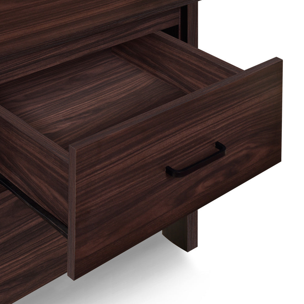 Titeca Contemporary 2 Drawer Nightstands, Set of 2, Wenge