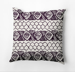 Honeycomb Stripes Pillow, Purple, 16"x16"