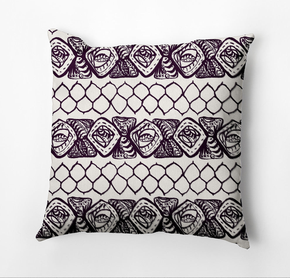 Honeycomb Stripes Pillow, Purple, 16"x16"