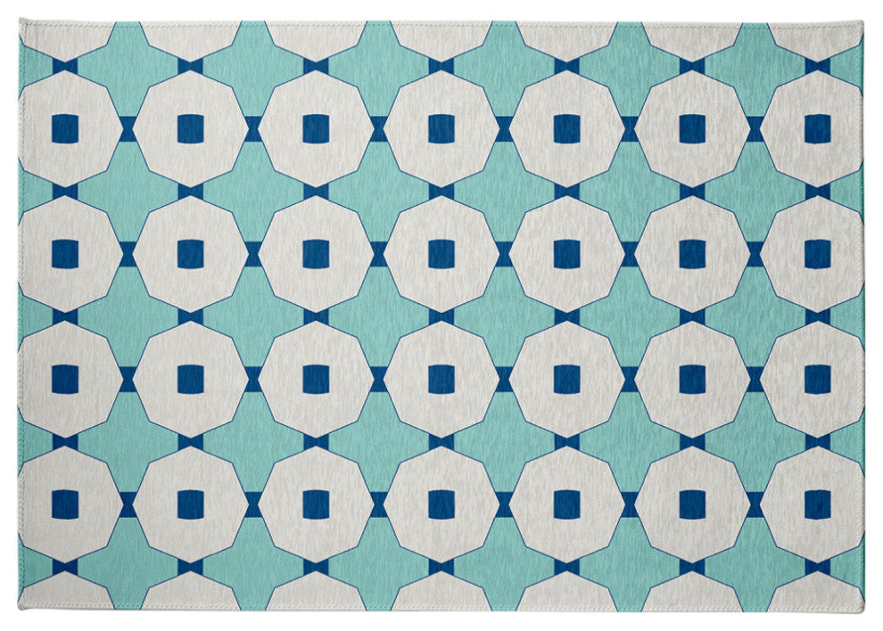 Button Up Spring Chenille Rug, Light Blue, 5'x7'