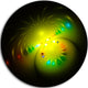 Symmetrical Green Fractal Flower, Abstract Disc Metal Wall Art, 36"