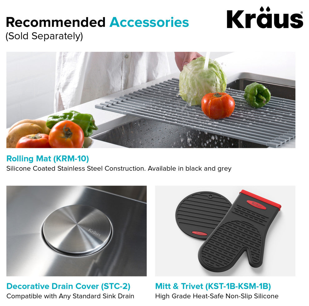 24" Undermount Stainless Steel Kitchen Sink, Pull-Down Faucet SSCH w Dispenser