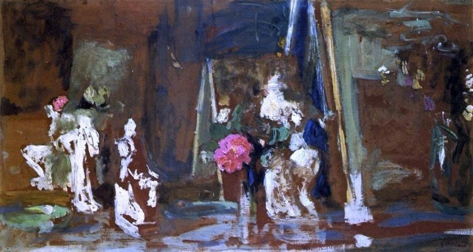 Edouard Vuillard Statuettes on the Mantlepiece Wall Decal Print