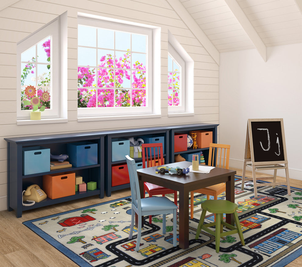 Kid Essentials Rug, Tiny Town, Pewter, 7'8"x10'9"