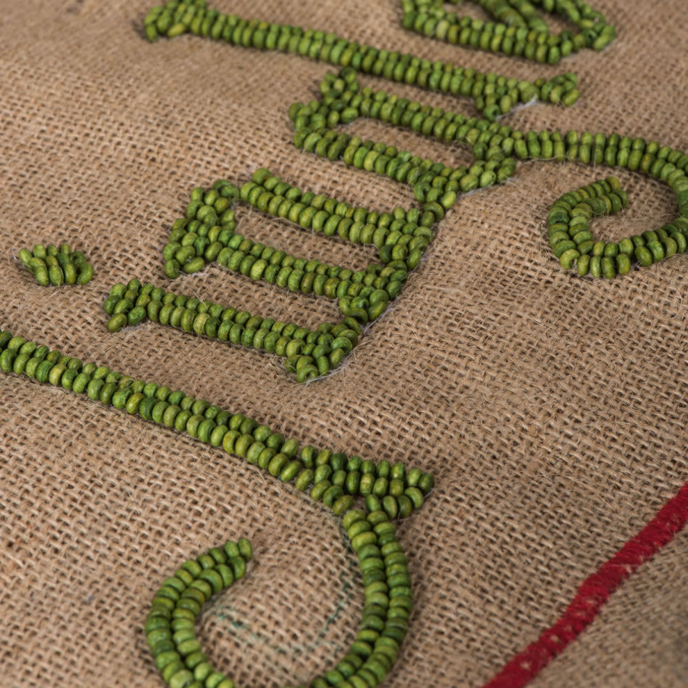 Vickerman Qtx17422 Decorative 8"X19" Burlap Jingle Christmas Stocking
