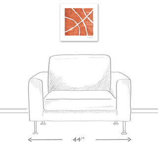 Basketball Lines 16x16 Canvas Wall Art