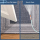Malibu Etched Border Indoor/Outdoor Rug, Navy, 6'6"x9'3"