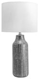 Nuloom Ceramic Linen Shade Black and White Finish On-Off Switch Table Lamp, 26"