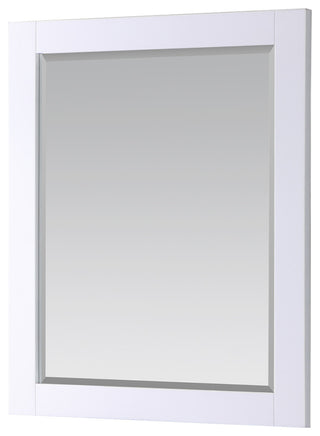 Maribella Rectangular Bathroom Wood Framed Wall Mirror, White, 28"