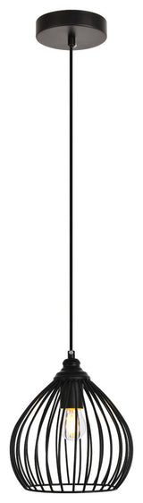 Sayer Collection Pendant, 7.9"x8.9", 1-Light, Black