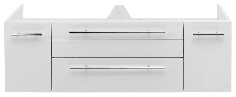 Lucera Wall Mount Double Undermount Sink Bathroom Cabinet, White, 48"