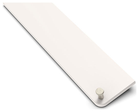 Boundless Shelving Solutions Rectangular Shelf Ivory Shower Bathroom, Brushed Nickel Hook