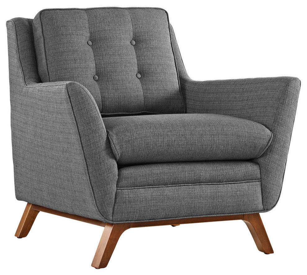 Modway Beguile Upholstered Fabric Armchair, Gray