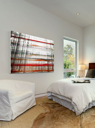 "Grey Trees" Print on White Wood, 36"x24"