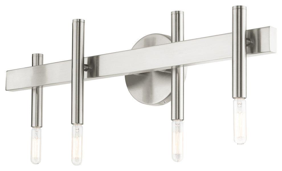 Livex Lighting Denmark 4 Light Brushed Nickel Vanity Sconce