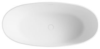 ALFI brand AB9975 59" White Oval Resin Soaking Bathtub