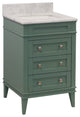 Eleanor 24" Bathroom Vanity, Sage Green, Carrara Marble