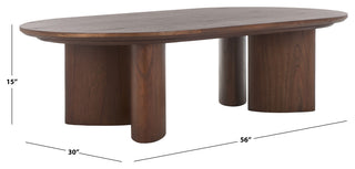 Safavieh Couture Barnard Oval Wood Coffee Table, Walnut
