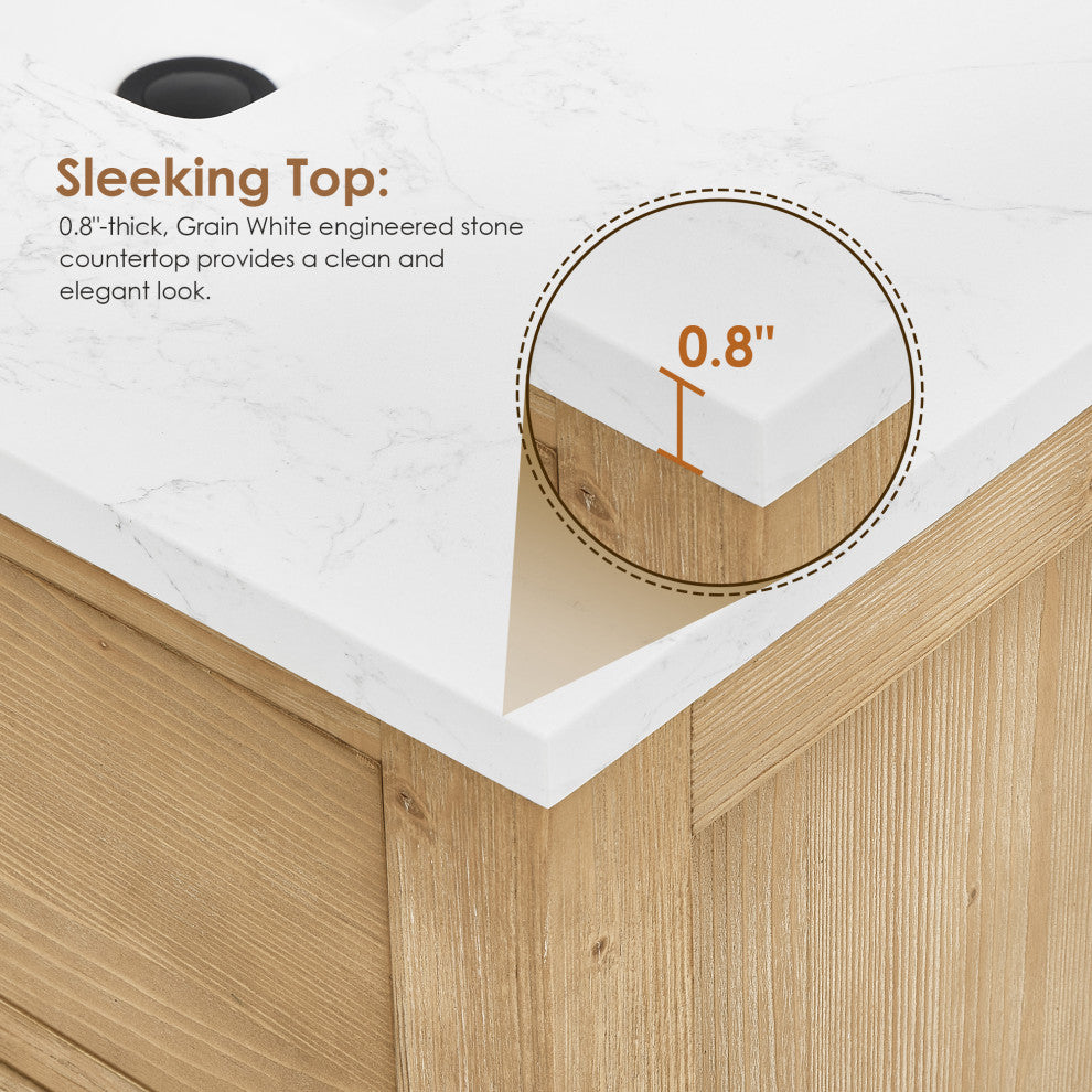 Altair Salome Bathroom Vanity, Weathered Fir, 60", No Mirror