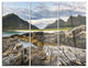 "Rocky Coastline on Lofoten" Photo Metal Wall Art, 3 Panels, 36"x28"