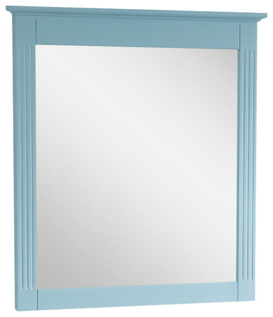 Solid Wood Bathroom Vanity Mirror for Wall Mounted, Classic Blue, 32x33