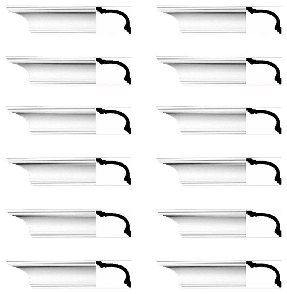 Cornice White Urethane Asheville Simple Design 12 Pcs   1128" Length