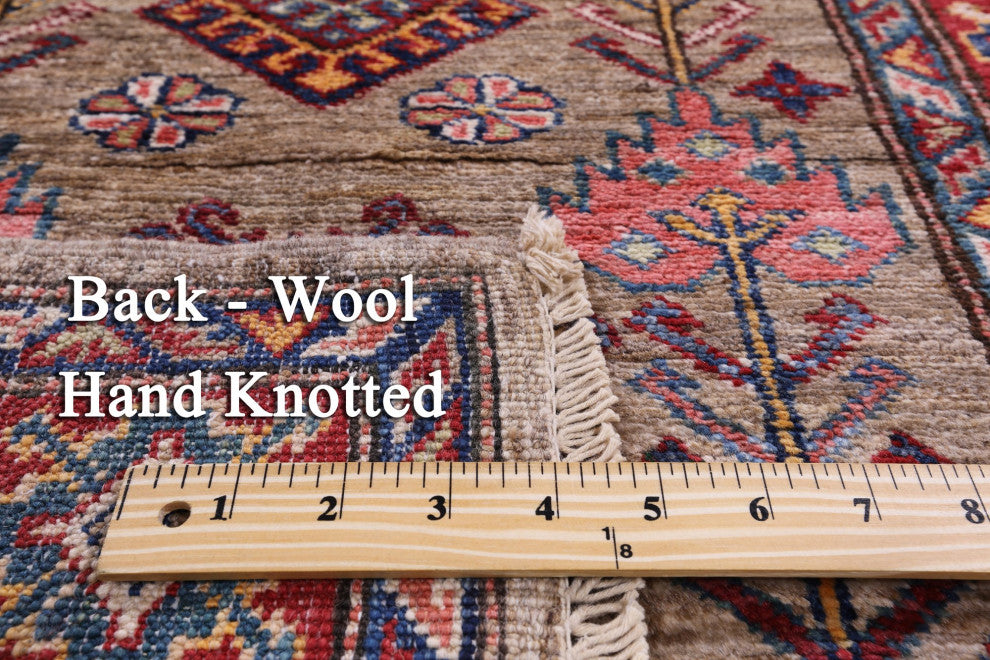 Runner Super Kazak Handmade Wool Rug 2' 6" X 10' 2" Q7499
