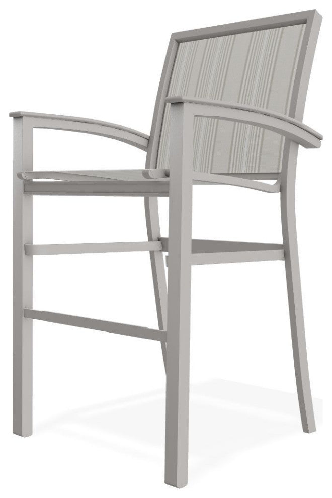 Bazza Sling Bar Height Stackable Outdoor Stool, Harbor/Warm Gray