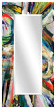 "Rock Star I" Rectangular Beveled Mirror on Printed Abstract Tempered Art Glass