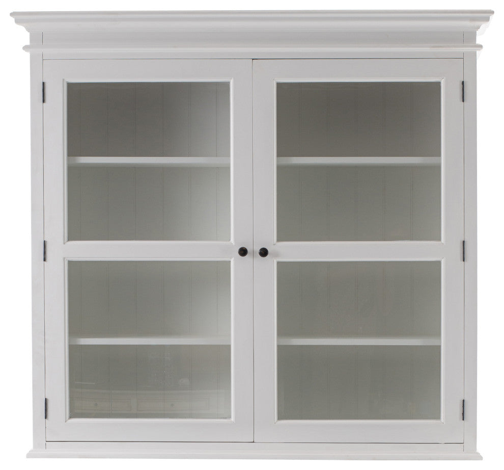 Classic White Glass Display Hutch