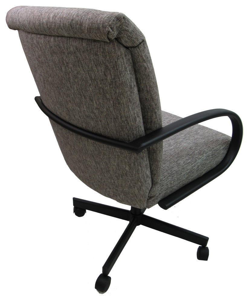 Swivel Caster Dining Chair M-60 on Wheels, Mojave Gray Black
