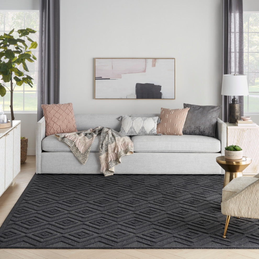 Nourison Versatile 7' x 10' Charcoal/Black Modern Area Rug