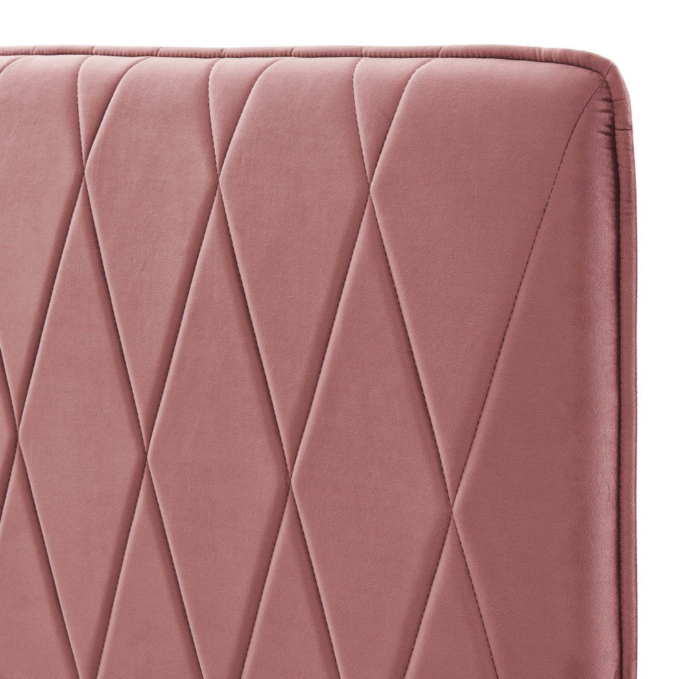 Headboard, King Size, Velvet, Pink, Modern Contemporary, Bedroom Master Suite
