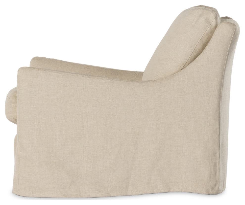 Monette Slipcover Swivel Chair-Natural