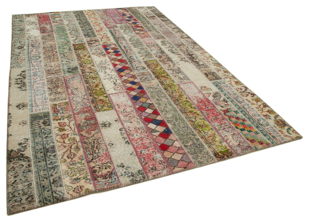 Rug N Carpet - Handmade Oriental 6' 8" x 10' 0" Boho Patchwork Area Rug