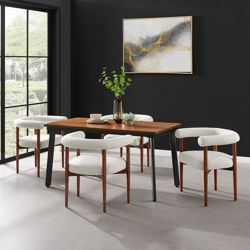 Keanu Fabric Dining Side Chair, Boucle Beige