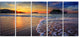 Sandy Beach with Rush Waves, Seashore Canvas Art Print, 60"x28", 5 Panels