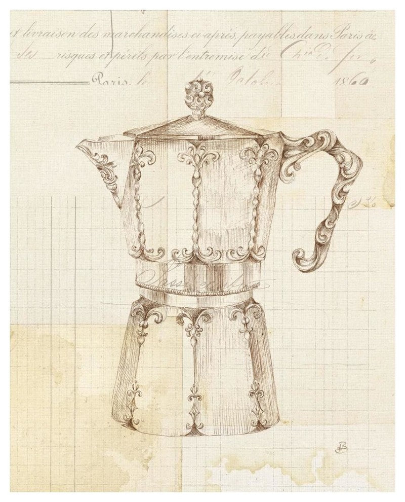 "Authentic Coffee III" Digital Paper Print by Daphne Brissonnet, 30"x37"