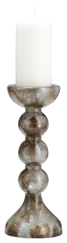 Glass, 13"H, Bubbly Candle Holder, Brown