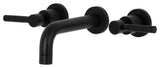 Kingston Brass 2-Handle Wall Mount Bathroom Faucet, Matte Black