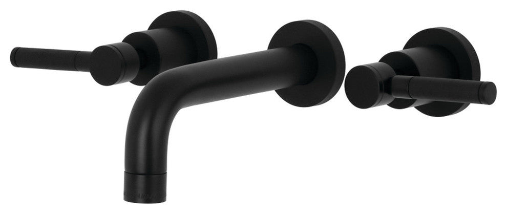 Kingston Brass 2-Handle Wall Mount Bathroom Faucet, Matte Black