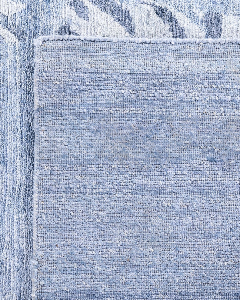 Modern, One-of-a-Kind Hand-Knotted Area Rug - Blue, 9' 1" x 11' 10"