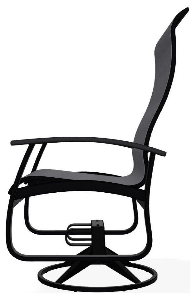 Belle Isle Sling Outdoor Swivel Rocker, Augustine Pewter/Black