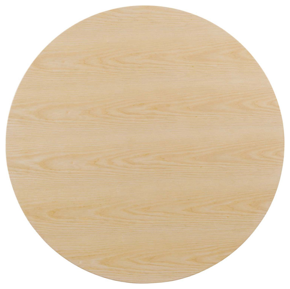 Dining Table, Round, Wood, Black Brown Natural, Modern, Cafe Bistro Restaurant