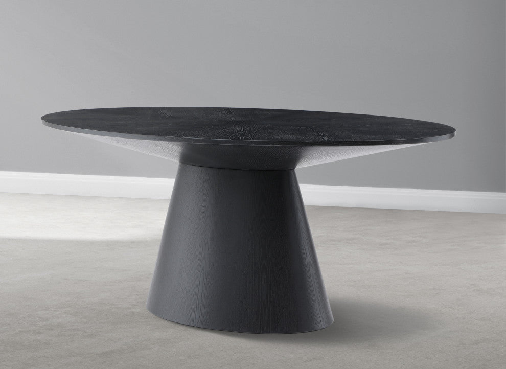 Gavin Black Dining Table, Rich Black Finish